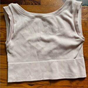 Aerie Light Pink Ribbed Crop Tank Top